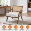 Nasitip Mid Century Modern Accent Chair, Rattan Backrest & Linen Cushion, Wood Leg Armchair for Living Room - 4 of 4
