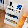 NicBex Bedside Table Set of 2,Modern Nightstand with Charging Station,Side Table with LED Lights&USB Outlets,Night Stand with Drawers for Bedroom - 3 of 4