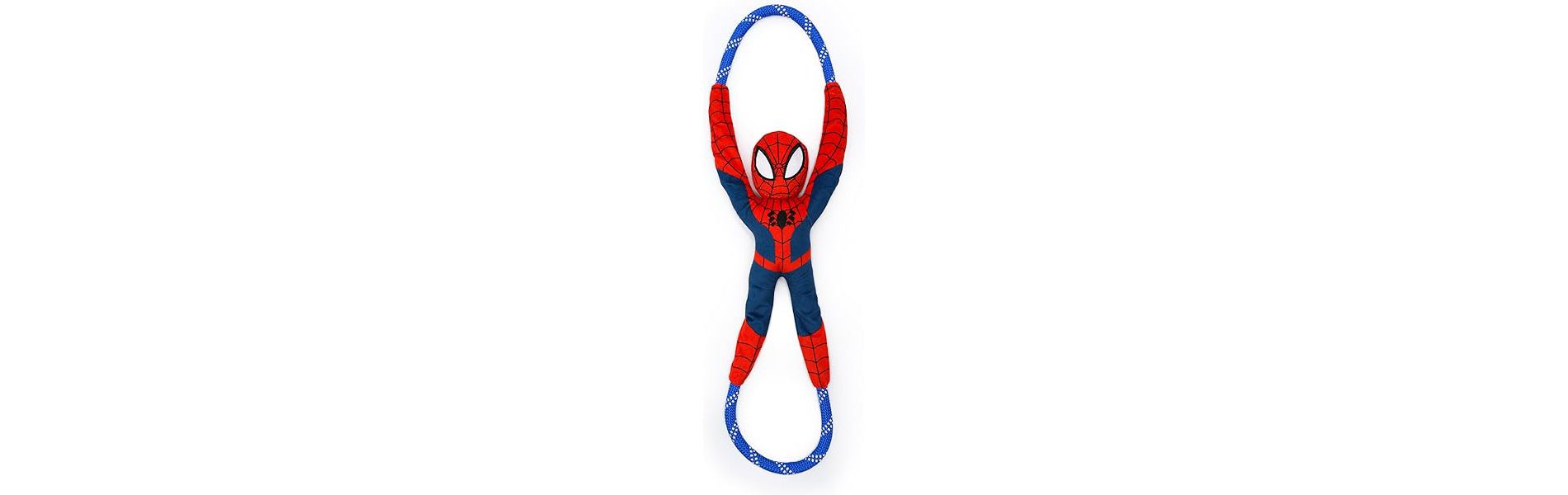 ZippyPaws Marvel RopeTugz - Durable Rope Tug of War Dog Toy, Squeaky Chew Toy - Spider-Man