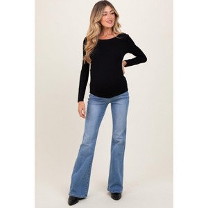 PinkBlush Light Blue Vintage Wash Flare Maternity Jeans - 1 of 4