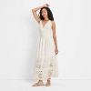 Women's Eyelet Maxi A-Line Dress - Future Collective - 3 of 3