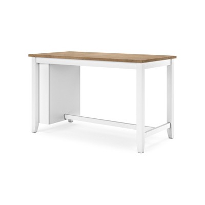 Beige and White Wood Extendable Counter Height Dining Table