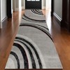 HomeRoots 13' Gray and Black Abstract Power Loom Distressed Runner Rug - 2 of 4