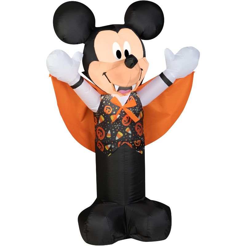 Disney Airblown Inflatable Mickey Mouse as Vampire, 3.5 ft Tall, Black, 1 of 4