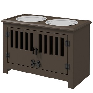 Gulches PawHut Dog Feeding Station with Storage Drawer - Elevated Bowls for Large Dogs - 1 of 4