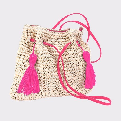 Women's Tassel Raffia Handbag - LASCANA