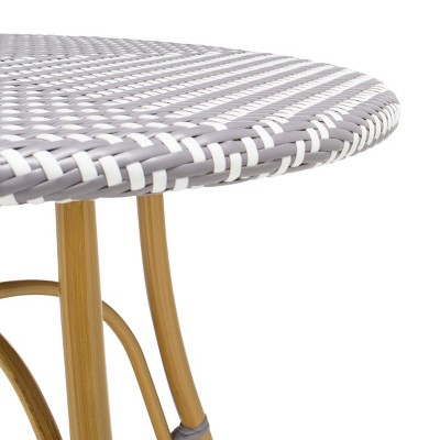 Kylie Grey and White Rattan Bistro Table