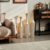 FURNIinspire Decorative Vases Living Room Modern Metal Floor Vase 3 Piece Woven Pattern Flower Vase Entryway Home Decor, Gold, 4.92"*4.92"*35.43" - 2 of 4