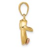 Black Bow Jewelry 14k Two Tone Gold 3D Baby Shoe Pendant, 7 x 20mm - 2 of 4