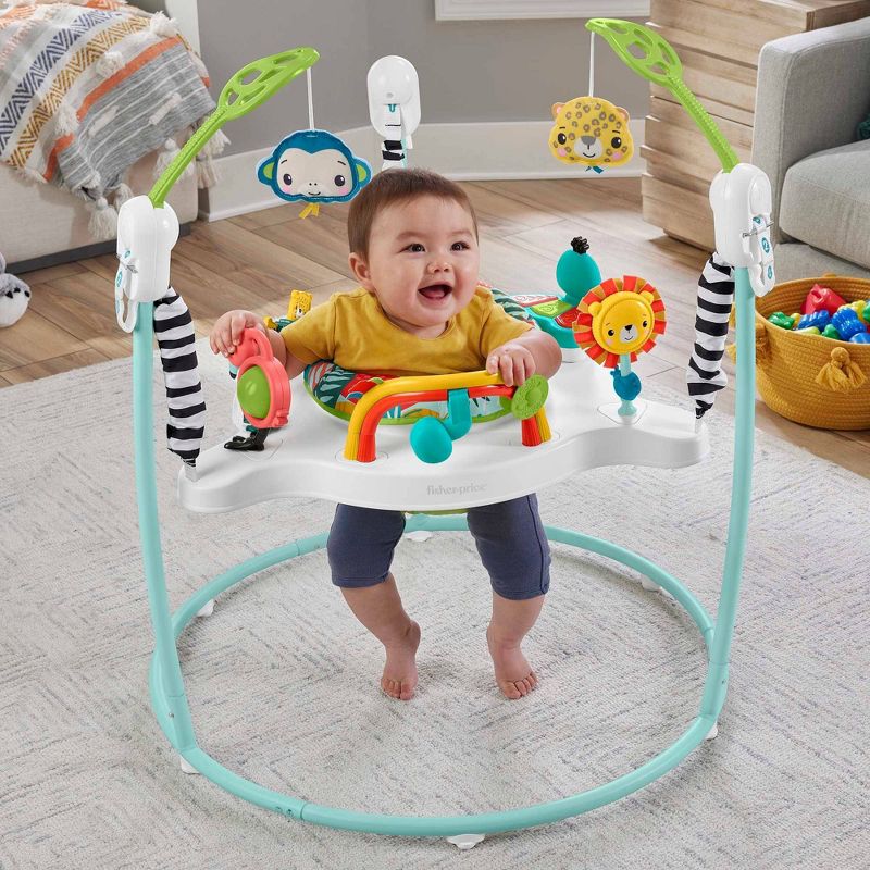 Fisher-Price Jumping Jungle Jumperoo Baby Jumper with Lights and Sound, 3 of 8