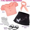 Dress Along Dolly Poodle Skirt Doll Outfit for American 18" Girl Dolls (5 Piece Set) 1950's Costume Clothes Include Scarf, Skirt, Shirt, Socks, Shoes - 3 of 4