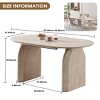 Wood Extendable Dining Table with MDF Top and Dual Pillar Legs,Kitchen Dining Table for Living Room, Modern Oval Dining Table-Koiai - 4 of 4