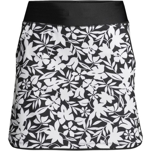 Lands' End Women's Quick Dry Elastic Waist Active Board Skort Swim Skirt -  2 - Black Havana Floral : Target