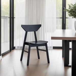 Royal Hampton 4pc Dining Side Chair Set, Low Curved Back, Scandinavian Black - 1 of 4