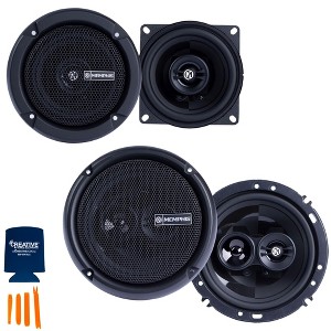 Memphis Audio 1 Pair PRX4 4" Coaxial Speakers and 1 Pair PRX603 6.5" 3-Way Coaxial Power Reference Series Speakers - 1 of 4