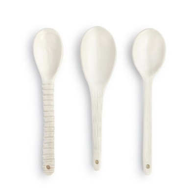 DEMDACO Linen Texture Teaspoons - Set of 3 White