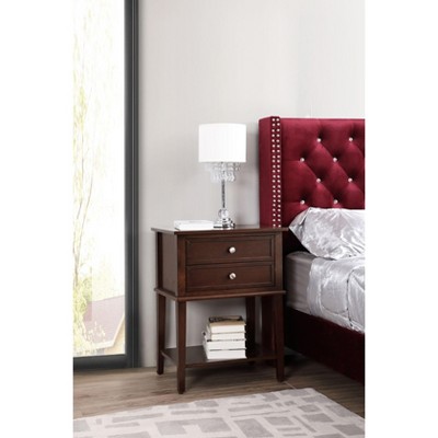 NicBex Nightstand with 2 Drawers and Bottom Shelf Modern Bedside Table Bedroom Furniture for Bedroom, Living Room