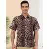 INSPIRE CHIC Men's Casual Summer Animal Leopard Printed Short Sleeves Button Shirts - 2 of 4