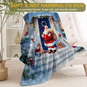 Lomsoe Christmas Decorative Throw Blanket White Snowy Tree and Green Forest Print Decoration, Soft Flannel Winter Blanket for Bed Sofa. - 1 of 4