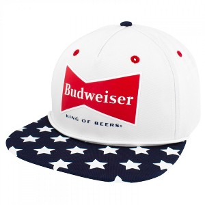 Adult Budweiser Patriotic American Flag Snapback Hat - 1 of 4