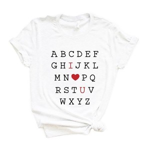 Simply Sage Market Women's Alphabet I Love You Short Sleeve Graphic Tee - 1 of 4