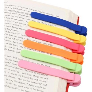 Paaaawaters 6 silicone automatic bookmarks unique bookmark page holder suitable for reading enthusiasts book page holders - 1 of 4