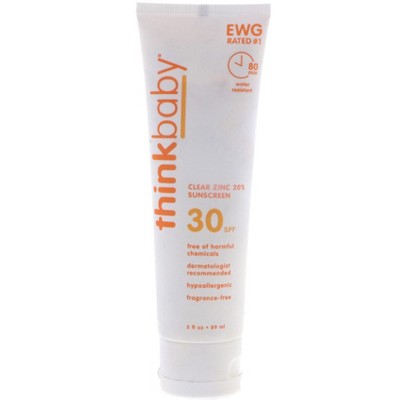 Think Thinkbaby SPF30 Clear Zinc Sunscreen, 3 oz