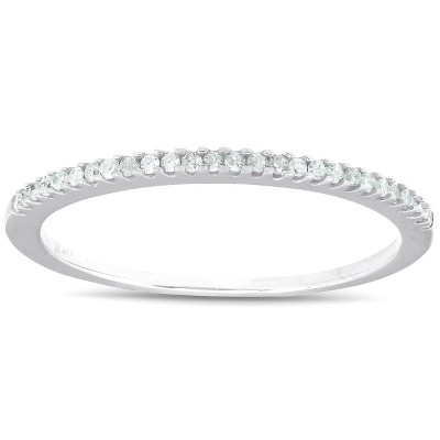 Pompeii3 1/10ct Diamond Wedding Ring 10K White Gold