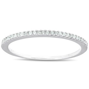 Pompeii3 1/10ct Diamond Wedding Ring 10K White Gold - 1 of 4