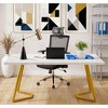 Gulches 55" Computer Desk, Faux Marble Study Desk Office Table - 4 of 4
