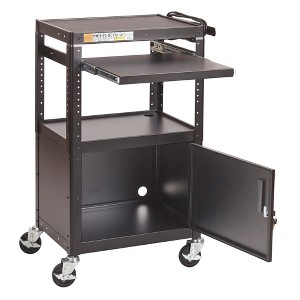 ECR4Kids AV Presentation Cart Stand with Storage Box, Black - 1 of 4