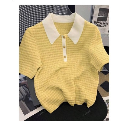 TIME HOLLOW Casual Plaid Short Sleeve Top