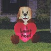 A Holiday Company Inflatable I Luv U Puppy LED Lighted Yard Decoration - 4 ft - Red - 3 of 4