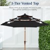 Best Choice Products Woodgrain Pattern 10ft 3-Tier Solar Patio Umbrella w/ 24 LED Lights, Tilt - 4 of 4