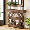 Hommoo 41.3" Farmhouse 3-Tier Console Table Rustic Brown - 3 of 4