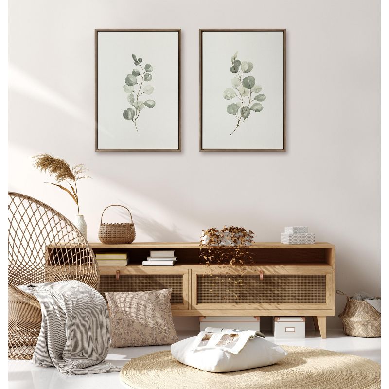 Kate and Laurel Sylvie Eucalyptus Framed Canvas Set by Maja Mitrovic of Makes My Day Happy, 5 of 7