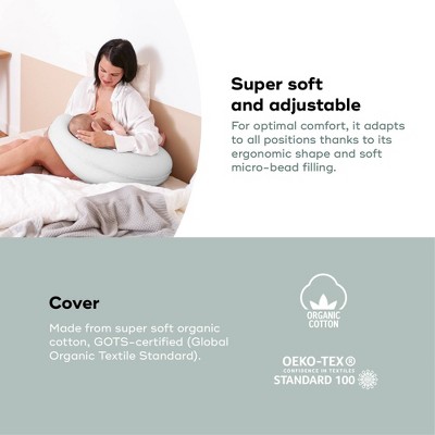 Organic Cotton U-Shape Pregnancy Pillow in Mineral Gray