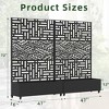 Wooakway 72"H Two-tone Patio Planter Box with Trellis Metal Raised Garden Bed Black Decorative Privacy Screen with Wheels - 4 of 4