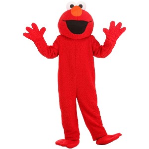 HalloweenCostumes.com L   Adult Sesame Street Elmo Halloween Costume | TV Show Mascot Dress-Up Outfit, White/Orange/Red - 1 of 4