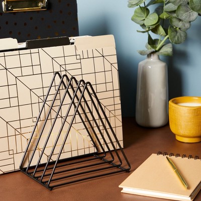 Black Iron Triangle File Folder Organizer Set