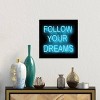 Neon Follow Your Dreams Aqua on Black by Hailey Carr Unframed Wall Canvas - iCanvas - 2 of 4