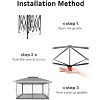Canopy Tent Pop Up Gazebo Tent Setupwith 4 Sand Bags for Backyard Garden Patio,Mosquito Netting & Height Adjustable - 2 of 4