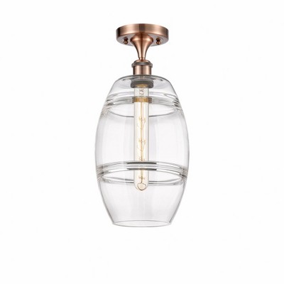 Vaz - 1 Light Semi-Flush Mount In Industrial Style-11.13 Inches Tall and 8 Inches Wide