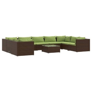 vidaXL Garden Lounge Set Brown, Green - 1 of 4