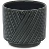 Cheung's Parlora Crossed Diagonal Pattern Straight Side Ceramic Pot - Medium - Dark Gray - 3 of 4