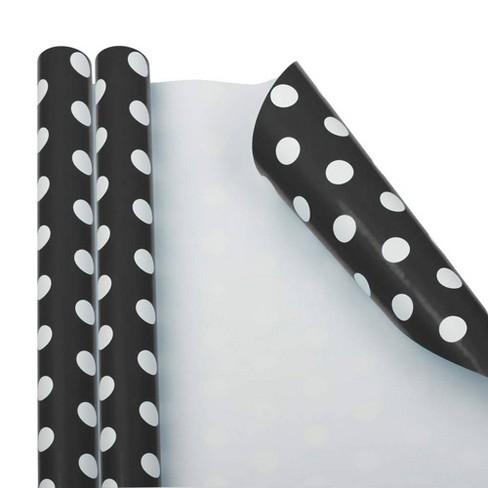 Jam Paper & Envelope 2ct Dotted Gift Wrap Rolls Black/white : Target