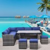 Maria 7-piece All Weather PE Rattan Patio Conversation Set, Sectional Sofa Set with Dining Table, Outdoor Furniture - Maison Boucle - 2 of 4