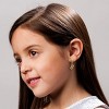 Guili Kids Double Heart Halo Dangle Earrings in 14k Gold Plating—playful, stylish, and perfect for any little one's collection in white or red. - 2 of 4