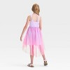 Girls' Sleeveless Ombre Sequin High Low Skirt - Cat & Jack™ Coral Pink - 2 of 3