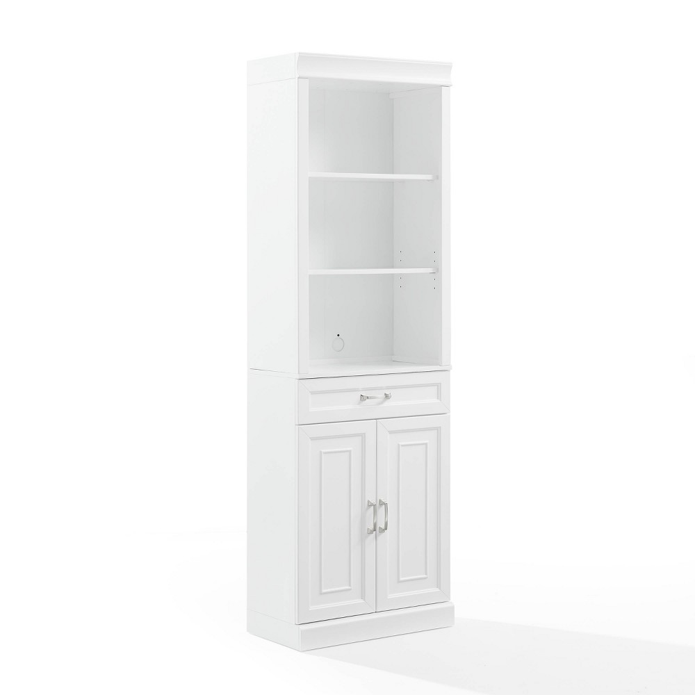 Photos - Wardrobe Crosley 78" Stanton Storage Bookcase White 